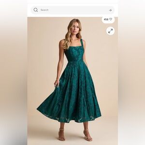 Lulus Elegant Green Lace Dress